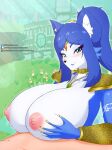 2026 5_fingers accessory anthro anthro_focus areola arm_markings armor artist_name bedroom_eyes big_breasts black_nose blue_body blue_ears blue_eyebrows blue_fur blue_hair blue_lipstick blush bracelet breast_play breasts canid canine cheek_tuft collarbone day digital_media_(artwork) duo ear_tuft engulfing_titfuck eyebrow_through_hair eyebrows eyelashes eyelashes_through_hair faceless_character faceless_human faceless_male facial_tuft female female_anthro female_focus female_on_human fingernails fingers fox fur gold_(metal) gold_bracelet gold_fingernails gold_hairband gold_headdress gold_jewelry gold_nails gold_neck_ring gold_pauldron grass green_eyes hair hair_accessory hairband hand_on_breast hand_on_own_breast headdress hi_res huge_breasts human human_on_anthro inner_ear_fluff interspecies jewelry katzenstrand krystal_(star_fox) light-skinned_human light-skinned_male light_body light_skin lipstick looking_at_viewer makeup male male/female male_human male_on_anthro mammal markings mostly_nude mostly_nude_anthro mostly_nude_female multicolored_body multicolored_ears multicolored_fur nails narrowed_eyes neck_ring necklace nintendo nipples nude nude_human nude_male outdoor_nudity outside outside_sex patreon patreon_logo pauldron penis_between_breasts pink_areola pink_nipples plant seductive sex shoulder_pads signature smile solo_focus star_fox subscribestar subscribestar_logo text titfuck translucent translucent_hair tuft twitter twitter_logo url white_body white_breasts white_fur white_inner_ear white_inner_ear_fluff white_markings
