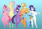  anthro applejack_(mlp) big_breasts breasts equine eyewear female females_only fluttershy_(mlp) friendship_is_magic glasses horse mammal muscular my_little_pony nipples nude pegasus pinkie_pie_(mlp) pony rainbow_dash_(mlp) rarity_(mlp) small_breasts twilight_sparkle_(mlp) wings 
