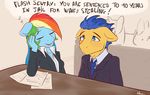  alasou anthro blue_eyes blue_hair breasts clothed clothing duo english_text equine flash_sentry_(mlp) friendship_is_magic hair mammal multicolored_hair my_little_pony rainbow_dash_(mlp) rainbow_hair sleeping smile text 