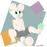  4_toes anthro barefoot boxers_(clothing) clothing cogs90210 cub cute eeveelution fan_character feet fur male mammal mattumby nintendo pawpads pok&eacute;mon simple_background sitting solo toes umbreon underwear video_games white_fur young 