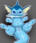  2017 anus blue_skin blush eeveelution female feral jetfrozen lying nintendo on_back pok&eacute;mon presenting presenting_pussy pussy simple_background solo spread_legs spreading vaporeon video_games 