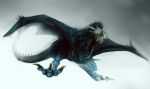  ashesdrawn blue_scales digital_media_(artwork) dragon feral flying scales skull solo teeth wyvern 
