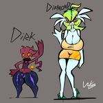  2017 alternate_color banette big_breasts breasts bulge clothing collar female footwear gardevoir high_heels humanoid male nintendo pok&eacute;mon shoes size_difference tight_pants video_games wide_hips wolflance 