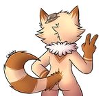  2016 4_fingers alpha_channel anthro backsack balls bandage barely_visible_genitalia big_head big_tail brown_balls brown_fur brown_markings butt cheek_tuft colored cute digital_drawing_(artwork) digital_media_(artwork) fluffy fluffy_tail fur hand_on_hip head_tuft hi_res humanoid_hands league_of_legends light long_tail male mammal markings multicolored_fur nude portrait rear_view riot_games shaded signature simple_background solo standing striped_tail stripes subtle_penis tan_fur teemo_(lol) three-quarter_portrait toony transparent_background tuft two_tone_fur v_sign veigar-chan video_games yordle 
