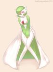  absurd_res blush breasts collarbone eifie eyes_closed female full_body gardevoir green_hair hair hi_res knees_together_feet_apart navel nintendo nipples not_furry nude omorashi peeing pok&eacute;mon shaking short_hair simple_background solo standing sweat tan_background text trembling urine url video_games 