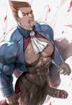  1boy abs bara blood cum darkstalkers erection hydaria male_focus muscle pecs penis presenting solo tagme testicles uncensored 