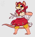  1-upclock amputee anthro barefoot breasts clothed clothing exposed female hood hopper_(tnt) mammal nipples open_shirt presenting presenting_bresats rat rodent simple_background solo tooth_and_tail undressing video_games 