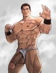  1boy abs bara erection hydaria king_of_fighters male_focus muscle pecs penis presenting scar smile solo tagme testicles uncensored 