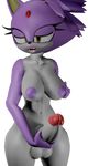  3d_(artwork) anthro balls big_balls big_breasts big_eyes big_penis blaze_the_cat breasts cat dickgirl digital_media_(artwork) erect_nipples feline fur hair hi_res intersex looking_at_viewer mammal masturbation nipples penis smile solo sonic_(series) southerwigwam standing uncensored voluptuous wide_hips yellow_eyes 