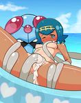  anus blue_eyes blue_hair blue_sky blush breasts censored cum cum_in_ass cum_in_mouth cum_in_pussy dark_skin day heart innertube looking_at_viewer navel nipples nude ocean outdoors pokemon pokemon_(creature) pokemon_(game) pokemon_sm pov pussy pussy_juice short_hair small_breasts spread_legs suiren_(pokemon) tan tanline tentacle tentacruel trial_captain vaginal water wet 