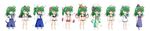  &gt;_o 3: :d ;) ;d bikini bird_wings black_wings blue_bikini blue_dress blush bow breasts brown_bikini chibi commentary_request cosplay detached_sleeves dress flower frog_hair_ornament fujiwara_no_mokou fujiwara_no_mokou_(cosplay) green_hair hair_bow hair_flower hair_ornament hat highres japanese_clothes kamishirasawa_keine kamishirasawa_keine_(cosplay) kimono kochiya_sanae konpaku_youmu konpaku_youmu_(cosplay) konpaku_youmu_(ghost) long_hair long_image long_skirt mystia_lorelei mystia_lorelei_(cosplay) obi one_eye_closed open_mouth osashin_(osada) sailor_dress sailor_hat sash shorts side_ponytail skirt smile snake_hair_ornament suspender_shorts suspenders swimsuit tokin_hat touhou variations white_bikini white_dress wide_image wings yellow_eyes 