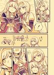  :d arm_support bed_sheet blush bow bowtie brown character_doll chibi closed_eyes closed_mouth comic commentary_request djeeta_(granblue_fantasy) doll dress from_above gauntlets granblue_fantasy hair_bow hairband hand_on_own_cheek heart holding katalina_aryze long_hair lying mikan-uji monochrome multiple_girls on_bed open_mouth puffy_short_sleeves puffy_sleeves short_hair short_sleeves shoulder_armor shoulder_pads sleeping smile spaulders speech_bubble spoken_heart sweat translation_request upper_body vira_lilie yuri 