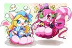  artist_request blonde_hair blue_eyes cat cat_busters character_request furry hair_ribbon long_hair pink_hair smile 