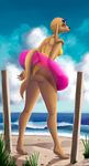  beach canine clothing dog mammal photoshop pinup pool_float pose saluki seaside swimsuit thespicypaprika 