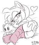  2017 amy_rose anthro bluebee breasts butt chao clothing doll female gloves hair hedgehog legwear looking_at_viewer mammal nipples solo sonic_(series) stockings 