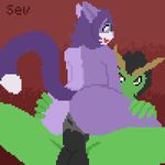  2017 animated anthro anthro_on_anthro anus balls black_hair butt cat cowgirl_position digital_media_(artwork) dragon eastern_dragon eyewear feline fur glasses green_scales hair horn looking_pleasured loop male male/male mammal on_top open_mouth pelao0o penis pixel_(artwork) pixel_animation precum purple_eyes purple_fur purple_hair purple_tail riding scales sex skoll_(skollwolf) tarou_(taroumyaki) whiskers yellow_eyes 