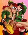  3boys anal bludwing christmas cum erection multiple_boys penis sex sitting smile straddling threesome voltron:_legendary_defender yaoi 