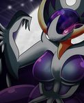  bat breasts claws female legendary_pok&eacute;mon looking_at_viewer lunala mammal nintendo pok&eacute;mon purple_body smile solo video_games yoshimister 