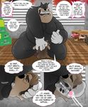  age_difference animasanimus anthro balls black_nipples canine chad_(a_goofy_movie) closet comic cum cum_in_mouth cum_in_throat cum_inside deep_throat dialogue disney duo english_text erection fellatio forced goof_troop hi_res humanoid_penis male male/male mammal moobs nipple_pinch nipples nude oral overweight penis peter_pete_sr. pinch sex straight_to_gay sub/dom_text sweat text unseen_character 
