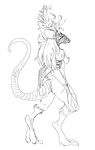 anthro black_and_white breasts female guoh hair ink-eyes magic_the_gathering mammal mask monochrome nipples nude rat rodent solo 
