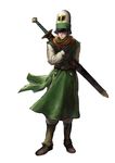  arm_strap blue_eyes blue_hair boots brown_footwear clift commentary_request dragon_quest dragon_quest_iv full_body hat highres jun_(seojh1029) male_focus scarf sheath sheathed simple_background solo standing sword weapon weapon_on_back white_background 