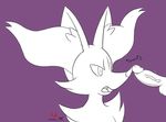  ambiguous_gender anthro balls boop braixen fangs humanoid_penis inner_ear_fluff male male/ambiguous moxlewd nintendo open_mouth penis pok&eacute;mon purple_background simple_background surprise uncensored video_games 