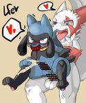  bdsm bondage bound cum forced interspecies lfer male male/male nintendo pok&eacute;mon pok&eacute;philia riolu video_games zangoose 