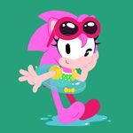  amy_rose barefoot classic_amy_rose clothing eyewear gaturo inner_tube rosy_the_rascal sonic_(series) sunglasses swimsuit 