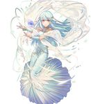  blue_eyes blue_hair dress fire_emblem_heroes long_hair magical_girl ninian_(fire_emblem) official_art smile 