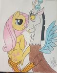  cute cuties discord_(mlp) draconiquis equine fluttershy_(mlp) friendship_is_magic horse is littlesagespaws love magic mammal my_little_pony nuzzling pegasus pony wings 