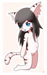  artist_request black_hair blue_eyes cat furry long_hair open_mouth 