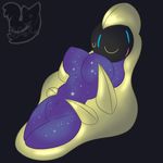  anthro anthrofied black_background black_skin blue_skin breasts celestial_body cosmoem eyes_closed female floating hi_res lying multicolored_skin navel nintendo nude on_back pok&eacute;mon posexe pussy sex simple_background sleeping solo space star video_games watermark yellow_skin 