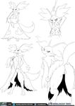  anthro breasts butt canine delphox female fox fur hi_res human interspecies mammal monochrome nintendo nipples open_mouth pok&eacute;mon pok&eacute;philia presenting presenting_hindquarters pussy smile tongue tongue_out urielmanx7 video_games 