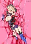  1girl armor artoria_pendragon_(all) blonde_hair blush breasts breasts_outside female mosimoco mysterious_heroine_x mysterious_heroine_x_(alter) nipples open_mouth solo torn_clothes vore wet 