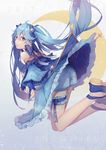  2017 beamed_eighth_notes blue_hair character_name fingerless_gloves from_side gloves hatsune_miku highres long_hair looking_at_viewer musical_note musical_note_print nail_polish skirt solo treble_clef twintails very_long_hair vocaloid wand wenz yuki_miku 
