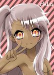  chloe_von_einzbern dark_skin fate/kaleid_liner_prisma_illya fate_(series) loli white_hair 