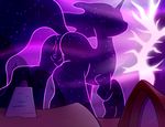  2016 animal_genitalia animal_pussy anus building butt clitoral_winking clitoris equine equine_pussy female feral friendship_is_magic horn house kit-bash mammal my_little_pony night ponyville presenting pussy solo tantabus unicorn 