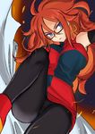  1_girl android_21 artist_request dragon_ball dragon_ball_fighterz dragonball_z earrings fanart glasses red_hair 