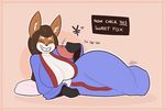  &lt;3 ai_(thedigital-devil) anthro big_breasts breasts brown_hair canine cleavage clothed clothing english_text eyes_closed female fox fur grin hair hand_fan huge_breasts inner_ear_fluff japanese_clothing kilinah kimono mammal orange_fur smile solo text voluptuous white_fur wide_hips 