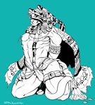  clothed clothing feline male mammal muscular nipple_piercing nipples piercing siro_komainu skimpy 