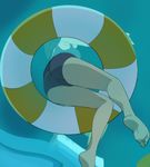  ass barefoot character_request from_below haruyama_kazunori heybot! one-piece_swimsuit partially_submerged solo swimsuit underwater 