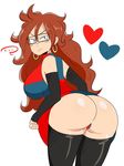  1girl android_21 dragon_ball dragon_ball_fighter_z dragonball_z earrings fanart glasses huge_ass jinu large_ass red_hair tagme 