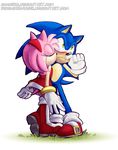  2017 amy_rose annasko anthro clothed clothing female fur green_eyes hedgehog male mammal simple_background sonic_(series) sonic_the_hedgehog 