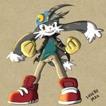  2017 anthro cat clothing feline fur hat klonoa klonoa_(series) lagomorph luichemaxx male mammal rabbit simple_background solo video_games 