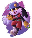  anthro cat clothing feline firestripetheepic fur hat klonoa klonoa_(series) lagomorph male mammal rabbit simple_background solo video_games young 