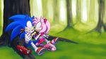  2015 amy_rose annasko anthro black_nose clothed clothing female fur green_eyes hair hedgehog male mammal simple_background sonic_(series) sonic_boom sonic_the_hedgehog 