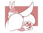  anthro big_breasts breasts canine duo facesitting female kangaroo komponi looking_back male male/female mammal marsupial monochrome nipples nude slightly_chubby smile thick_thighs 