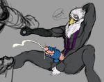  anthro avian ball_hair balls bird cum cumshot disembodied_hand duo eagle ejaculation erection handjob infernal-beggar knot male multi_knot muscular muscular_male orgasm sex sketch solo_focus vein 