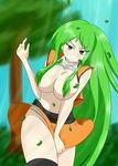  annoyed green_hair_long_hair neith_(artist) original skirt_lift wind_lift 