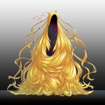  beads blonde_hair cthulhu_mythos dated faceless gradient gradient_background hair_beads hair_ornament kiinu_karatachi king_in_yellow long_hair signature very_long_hair 